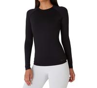 TCA Tshirt Thermique Femme Manche Longue - T Shirt Thermique Femme Haut Thermique Femme de Sport - sous Couche de Base Performance pour la Course ou la Musculation - Noir, XL