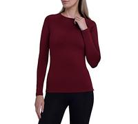 TCA Tshirt Thermique Femme Manche Longue - T Shirt Thermique Femme Haut Thermique Femme de Sport - sous Couche de Base Performance pour la Course ou la Musculation - Cabernet, L