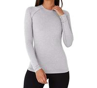 TCA Tshirt Thermique Femme Manche Longue - T Shirt Thermique Femme Haut Thermique Femme de Sport - sous Couche de Base Performance pour la Course ou la Musculation - Gris Clair, L