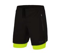 TCA Ultra Short Running Homme - Noir/Vert (2X Poches Zippées), XL