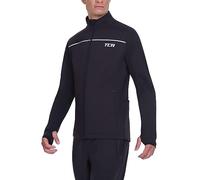 TCA Veste de Course à Pied et de Cyclisme Thermique pour Hommes. Veste Coupe-Vent, Réfléchissante et Respirante avec poches zippées - Noir, L