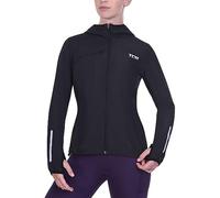 TCA Veste Softshell de Course à Pied pour Femmes. Veste Réfléchissante, Respirante et Compacte avec Poches Zippées - Noir, XL