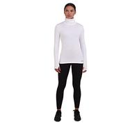 TCA Warm-Up T-Shirt de Sport et Thermique Running Tee-Shirt à Col Roulé pour Femme - Blanc, M