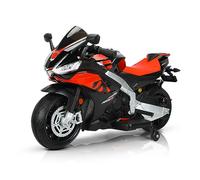 TCARAIWEN 24V Moto Électrique Enfant Licenciée Aprilia, avec Vitesse Max de 8 km/h, Roues Stabilisatrices, Démarrage par Clé + Lecteur MP3 Intégré Noir