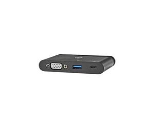 TCARF220BK - Concentrateur (hub) - 1 x VGA + 1 x SuperSpeed USB + 1 x USB-C (alimentation électrique) - de bureau