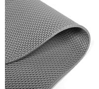 Tcatec Tapis de sol de drainage en maille PVC - 90 x 200 cm - Antidérapant - Pour salle de bain et douche - Épaisseur : 6 mm - Densité accrue - Gris - Pour zone humide, piscine, buanderie