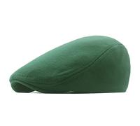 tcax Beret Homme Automne Hiver Chaud Gavroche Casquette pour Hommes Réglable Casual Bérets Plat Chapeau Rétro Chapeau Solide Peaked Painter Caps,Green,56-61Cm