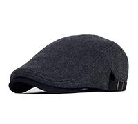 tcax Beret Homme Grande Taille Casquette Gavroche Hommes Hiver Épais Chaud Vintage Chevrons Décontracté Rayure Bérets Chapeau Plat Casquette À Visière Réglable