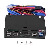 TCC-QL5E Panneau frontal multimédia multifonction pour PC 5,25" avec SATA e-SATA double USB 3.0 6 ports USB 2.0 et lecteur de cartes 5 en 1 (SD/MMC/CF/MS/TF/M2)