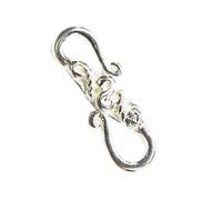 TCC Sourcing 2 pcs Argent Sterling 925 Fleur Feuille S Crochet Fermoir/Apprêt/Argent Brillant