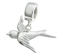 TCC Sourcing Breloque pendante en argent sterling 925 à motif hirondelle pour bracelets européens