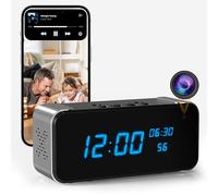 Tccbac Mini Caméra de sécurité Domestique, Camera Espion de Surveillance WiFi 4K, caméra multifonctionnelle Trois-en-Un, avec Haut-Parleur Bluetooth, Fonction de Vision Nocturne, Spy caméra réveil.