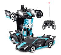Tccydm Voiture télécommandé Robot,2 en 1 Robot Jouets Voiture Transformable,RC 2.4GHz Voitur radiocommandée,Transformers Jouets,360°Rotation Rechargeable,Voitur Enfant,pour Cadeau Enfant 3-12 Ans.