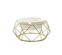 TCDHICY Cendriers Cendrier avec étagère Décorations géométriques for Salon Bureau Cendrier en céramique Cendriers Bureau(Gold)