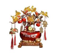 TCDHICY Cristal Arbre Arbre à Argent Feng Shui en Cristal, avec Lingot d'or, décoration de Bureau for la Maison Cristaux Feng Shui Bonsai(Red)
