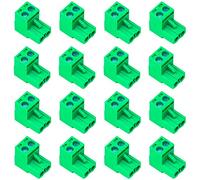 Tcenofoxy Lot de 20 connecteurs de type Phoenix 5,08 mm 2 broches Vert PCB Bornier à vis 2 pôles