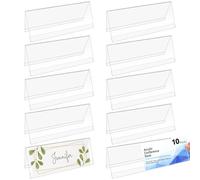TCETCY 10PCS Cartes de Place pour Table 300x120mm, Porte-nom Table, Cartes de Nom en Acrylique Transparent Plaque d'Affichage en Acrylique Cartes de Nom de Mariage pour Mariage, Dîners, Réceptions