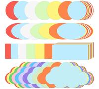 TCETCY Lot de 460 Cartes de Modération, 4 Formes : Rectangles, Ronds, Ovales et Nuages, 10 Couleurs Vives, Cartes de Présentation Vierges pour Enseignants, École, Bureau, Créativité et Atelier