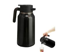 TCETCY Pichet Isotherme 2L Bouteille Isotherme 2L Tasse Isothermes avec Poignée en Bois Carafe À Café Thermique Théière Isothermes Acier Inoxydable 304 Étanche pour Eau, Café, Thé et Lait