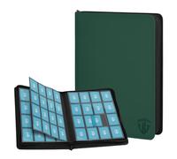 TCGUARD Album de Cartes à Collectionner à 16 Compartiments avec Fermeture Éclair pour Plus de 1000 Cartes, Grand Classeur, Poches de Chargement Latérales Sécurisées, Compatible avec MTG, Vert Foncé