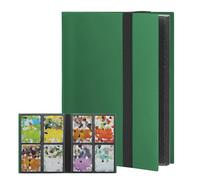 TCGUARD Album de cartes à collectionner avec capacité de 160 cartes, sangle élastique avec autocollants DIY pour adolescents, comme cadeau pour les anniversaires, Noël, etc. Vert