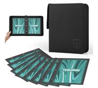 TCGUARD Album de collection grand format pour cartes jumbo, matériau PU avec fermeture éclair, classeur pour cartes jumbo pour jusqu'à 100 cartes XXL, 15,5 x 21 cm pour cartes surdimensionnées, par