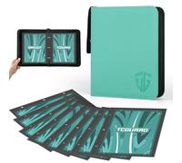 TCGUARD Album de collection grand pour carte Jumbo Card, en polyuréthane avec fermeture éclair, pour jusqu'à 100 cartes XXL, 15,5 x 21 cm, pour cartes surdimensionnées, par exemple VMAX, V or EX