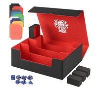 TCGUARD Boîte à cartes à collectionner pour 1800+ cartes, magnétique, avec accessoires de transport, pour MTG, YuGiOh, TCG, etc. rouge/noir