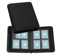 TCGUARD Toploader Album de cartes à collectionner pour 112 Toploader, 4 compartiments avec pochettes pour cartes Rigid Toploader de 7,6 x 10 cm pour TCG, cartes MTG (noir)