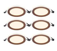 TCHAUSGZOZ Lot de 6 kits d'éclairage encastrés LED, W, 9, 12, garniture déflecteur en grain noyer, peut allumer un plafonnier commercial for couloir salon(6w)