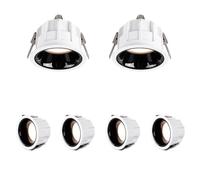 TCHAUSGZOZ Lot de 6 plafonniers encastrables LED 3,3" 7 W 10 avec panneau en aluminium fin, spot douche encastrable, antirouille, étanche IP65 for pièces humides, lot for intérieur(B-7w,3500K)