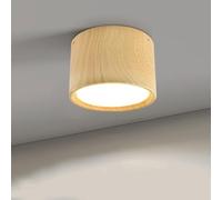 TCHAUSGZOZ Plafonnier cylindrique LED moderne, finition noyer/frêne, abat-jour en aluminium, spot au design minimaliste, 5 W, 12 sélectionnable, lumière neutre 4000 K(B,5W)