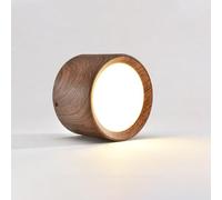 TCHAUSGZOZ Plafonnier cylindrique LED moderne, finition noyer/frêne, abat-jour en aluminium, spot au design minimaliste, 5 W, 12 sélectionnable, lumière neutre 4000 K(A,5W)