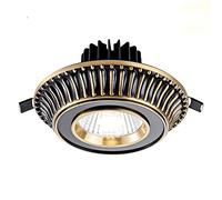 TCHAUSGZOZ Spot de Plafond rétro Panneau Plafonnier encastré Trois Couleurs Rond à intensité Variable sans scintillement Salle Bain en Laiton antirouille Downlight for Couloir Chambre Balcon(A,5W)