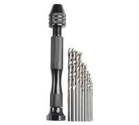 TCHETGIGZC Forets for main en alliage d'aluminium de 0,3 for,2 mm for percer le bois et caoutchouc, poinçonnage manuel for mini perceuse for, perceuses for noires foret(11pcs set)