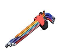 TCHETGIGZC Jeu de clés hexagonales for bras long, 9 pièces, clé hexagonale en L, 1,5 mm for 10, outils manuels for la réparation vélos Douille et clé(HEX KEY SET LONG)