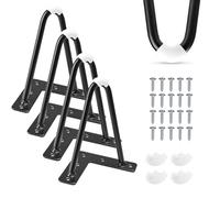 TCHOSUZ 10CM Pieds De Meubles en Métal, Lot de 4 Pieds De Table en Épingle à Cheveux en Fer avec Vis,Remplacement Pieds De Lit Métallique pour Canapé Chaise Cabinet Fauteuil Armoire Meuble TV,Noir