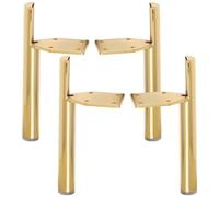 TCHOSUZ 6.8 inch Pieds De Meubles en Métal, 4 PCS Pieds De Table Métallique Droit avec Protecteur en Caoutchouc & Vis,Pieds en Métal pour Bricolage Cabinet Canapé Table de Chevet Armoire Chaise Doré