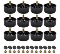 TCHOSUZ Lot de 12 pieds de meubles en plastique de 3 cm - Modernes du milieu du siècle - En plastique léger - Avec boulons de suspension M8 et écrous en T - Pour canapé-lit