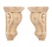 TCHOSUZ Lot de 2 corbeaux sculptés en bois de 15,2 cm de large x 10,2 cm de profondeur et 27,9 cm de haut, lot de 2 supports de menuiserie décoratifs traditionnels en bois brut pour comptoir, cuisine,