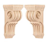 TCHOSUZ Lot de 2 corbeaux sculptés en bois de 7,6 cm x 7,6 cm et 17,8 cm, supports décoratifs traditionnels en bois brut pour comptoir et cuisine