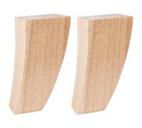 TCHOSUZ Lot de 2 pieds de meubles en bois massif moderne du milieu du siècle vernis pyramide carré incurvé pour canapé, fauteuil, lit, rehausseur inclinable de 10 cm