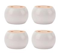 TCHOSUZ Lot de 4 pieds de meubles en bois massif tourné blanc de 5 cm avec boulons de suspension M8 et écrous en T ou rehausseurs pour canapé, armoire, ottomane inclinable, TS:1207071-03-5/L74