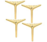 TCHOSUZ Lot de 4 pieds de meubles en métal de 12 cm, robustes et modernes, en forme de diamant, pour table, chaise, canapé, avec vis pour armoire, meuble TV, banc de télévision - Doré