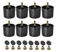 TCHOSUZ Lot de 8 pieds de meubles en plastique de 5 cm - Modernes du milieu du siècle - En plastique léger - Avec boulons de suspension M8 et écrous en T pour rehausseur de canapé-lit