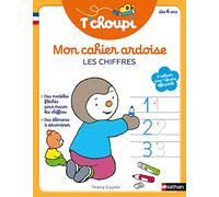 T'choupi mon cahier ardoise effaçable - Pour s'entraîner à tracer les chiffres et à compter, avec des modèles fléchés et des éléments à dénombrer - Dès 4 ans