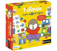 Nathan - Mon coffret 7 jeux T'Choupi , Coffret Educatif , Activités Ecole Maternelle et Apprentissage , 7 Jeux Pour Enfant dès 2 ans , Mémo, Loto, jeu des Couleurs, Chiffres, Contraires, Association