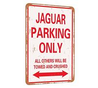 TCHPAX Panneau en métal JAGUAR Parking Only - 30,5 x 20,3 cm - Style vintage - En aluminium