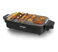 TCJMAY SARL-Grill électrique de table, inox, barbecue sur pied, 1800 W, thermostat 260°C, sans fumée