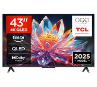TCL 43T6C Fire TV 43 Pouces QLED 4K UHD Smart TV, HDR (Multi-Format), Dolby Atmos, Motion Clarity, vocale Alexa